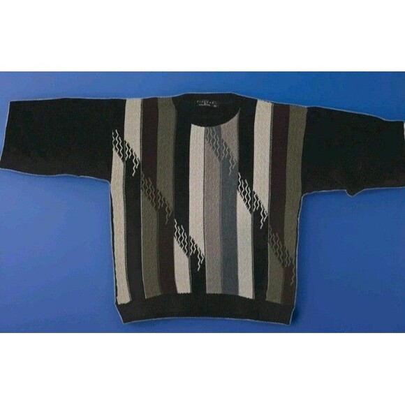 Vintage Made In USA 3D Men's Sweater  Protege Collection Coogi Style 90's SZ M - Picture 1 of 12